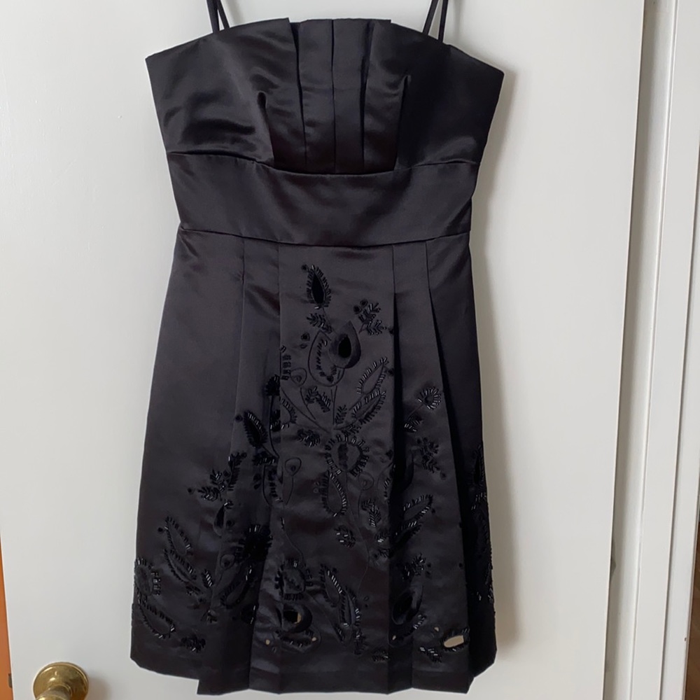 BCBG Black Strapless Beaded Dress